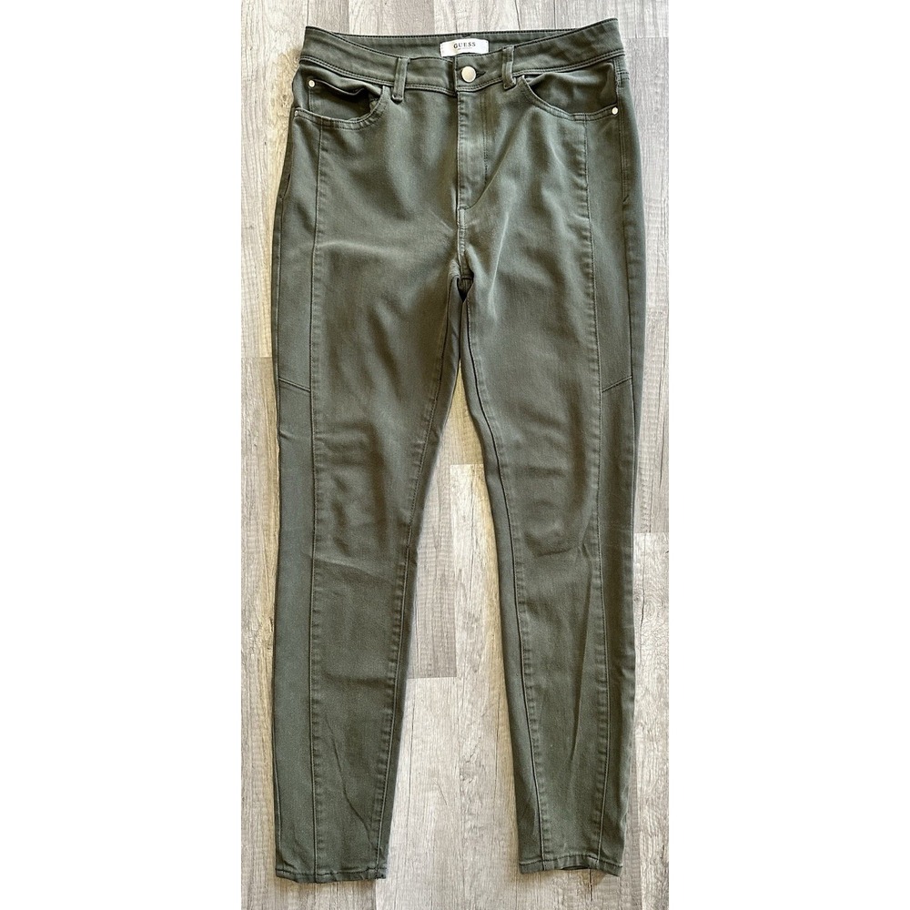 Guess 1981 Skinny Jeans Mid Rise Medium Wash Denim Women's Size 29‎ Green